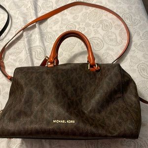 Authentic brown/orange large Michael Kors satchel